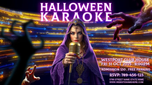 Creative Halloween Karaoke Night Party Video Ad Ecrã digital (16:9) template