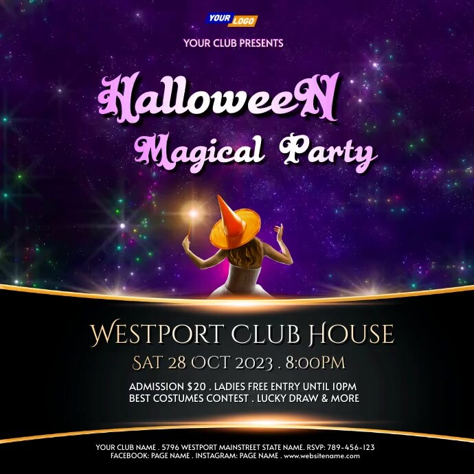 Creative Halloween Party Video Ad Instagram na Post template