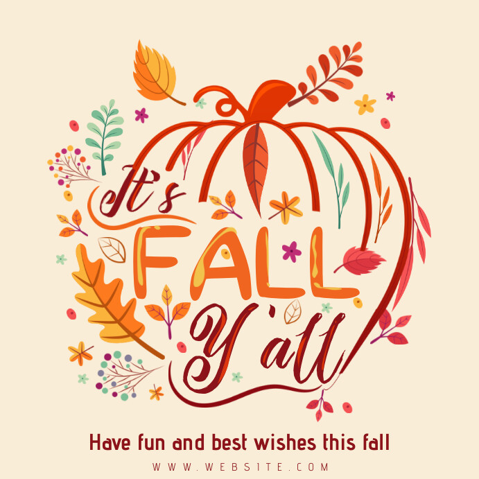 Creative happy fall y'all wish Instagram Post template