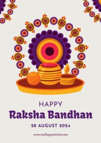 Illustrative Happy Raksha Bandhan Flyer Template | PosterMyWall