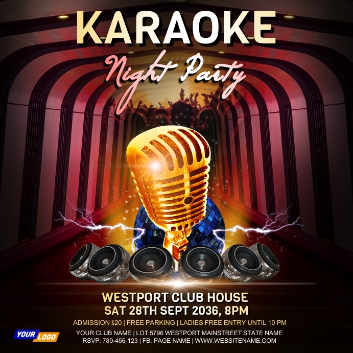 Creative Karaoke Night Flyer Design Instagram Plasing template