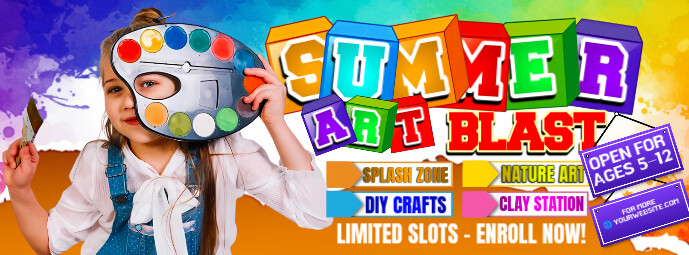 Creative Kids Summer Art Camp รูปปกบน Facebook template