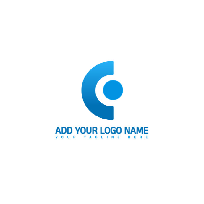 Szablon Creative Letter C/circle Shape/flat Modern/blue Gradient ...
