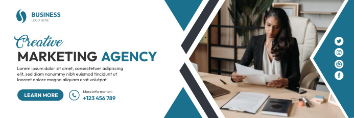 Creative Marketing Agency Banner Template | PosterMyWall