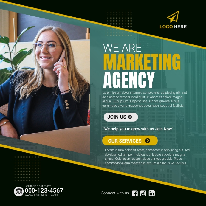 Creative Marketing Agency Instagram Post template