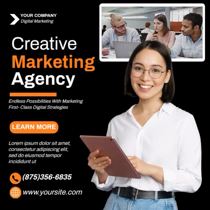 Creative Marketing Agency Template | PosterMyWall