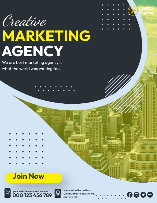 Creative Marketing Agency Folheto (US Letter) template