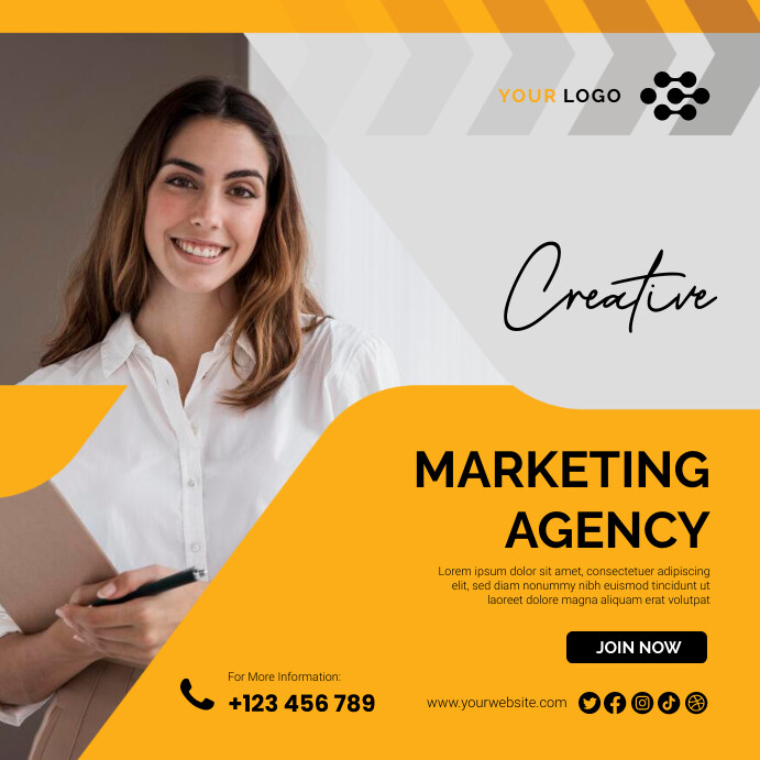 Creative Marketing Agency Poster Template | PosterMyWall