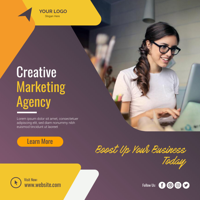 Media Posters Example Creative Marketing Agency Social Media Poster Template | PosterMyWall