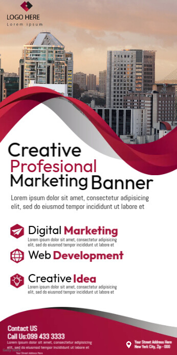 Creative Marketing Book Cover Roll Up Banner 3' × 6' template