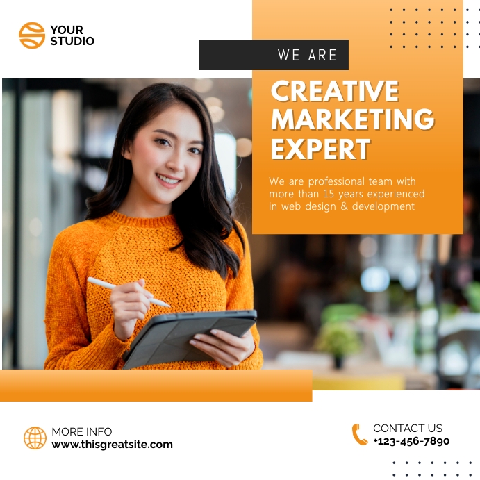 Creative Marketing Expert Tamplate Template | PosterMyWall