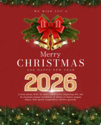 Creative Minimalist Christmas Greeting Card Design Template For Instagram Portrait