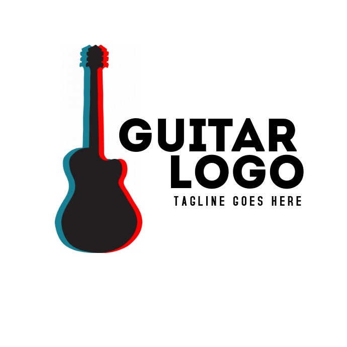 Creative music and guitar logo or icon Logotyp template