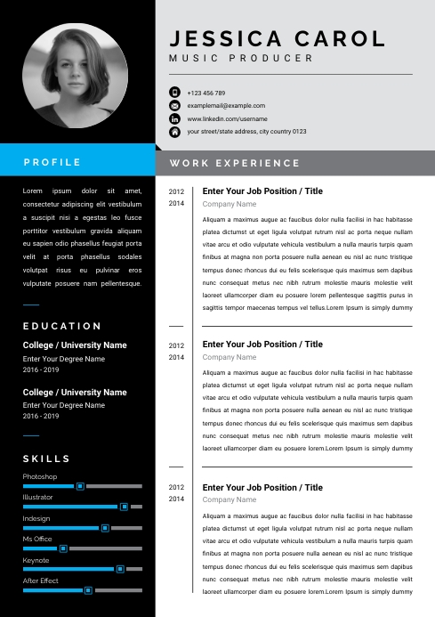 Creative Music Producer Resume Design Template PosterMyWall Creative Music Producer Resume Design Template PosterMyWall