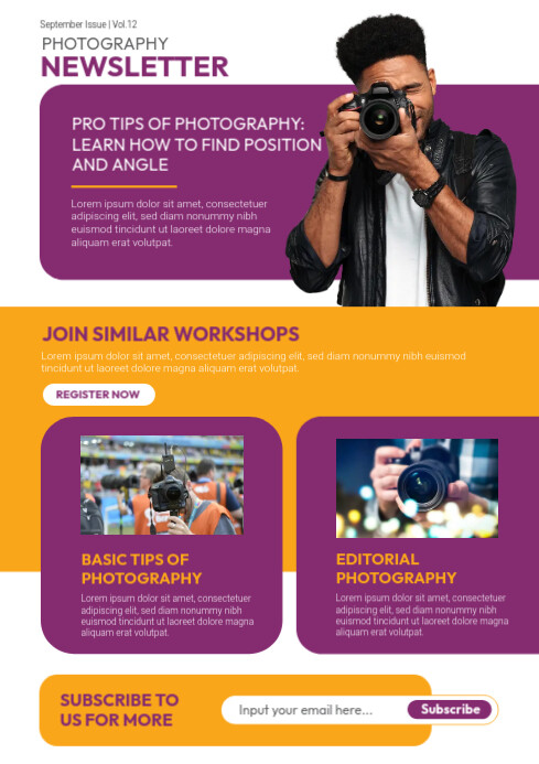 Copy of Creative Photography Newsletter Template | PosterMyWall