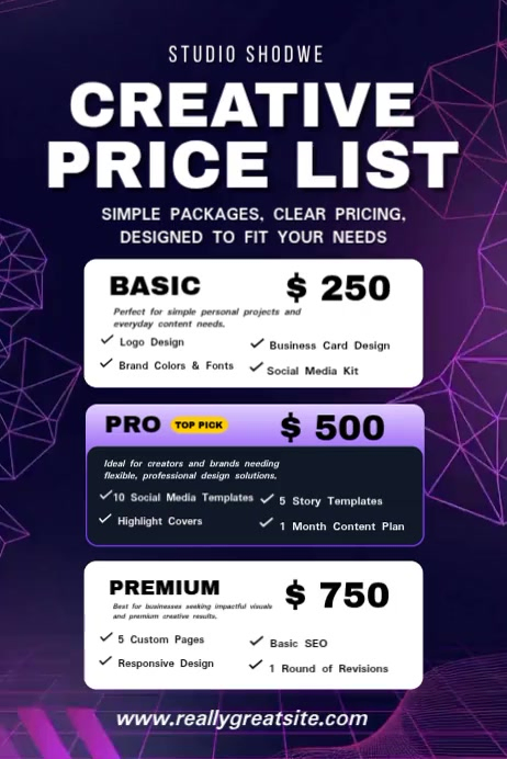 Creative Price List Posters Template | PosterMyWall