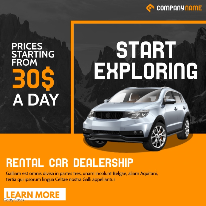 We Rent Cars Advertisement creative rental car advertisement instagram p Template | PosterMyWall