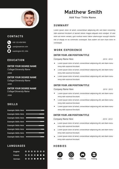 Creative Resume Template A4