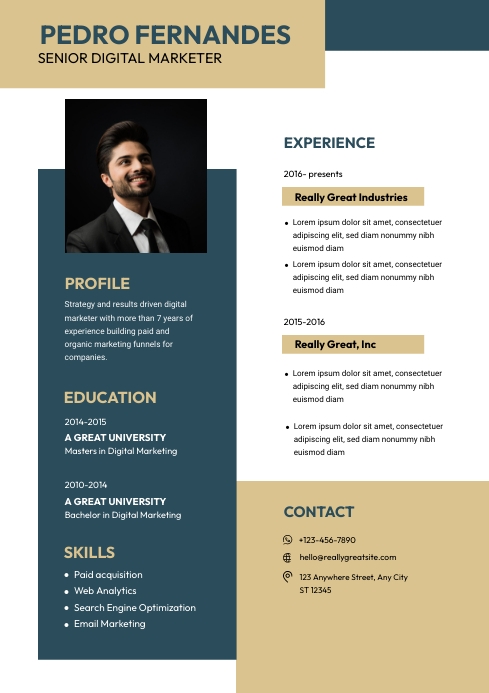 Copy of Creative Resume Template | PosterMyWall