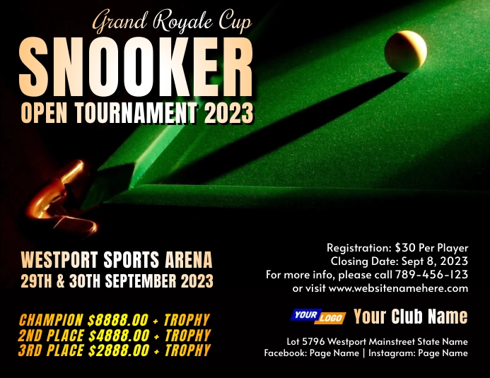 Creative Snooker Tournament Flyer Template | PosterMyWall