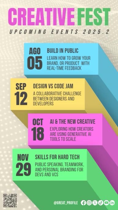 Creative Tech Event Schedule for Digital Conferences Instagram Story template