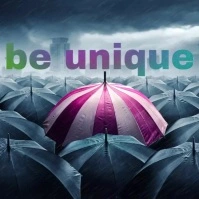 Be Unique Poster Design | Stand Out Motivational Concept Art Square (1:1) template