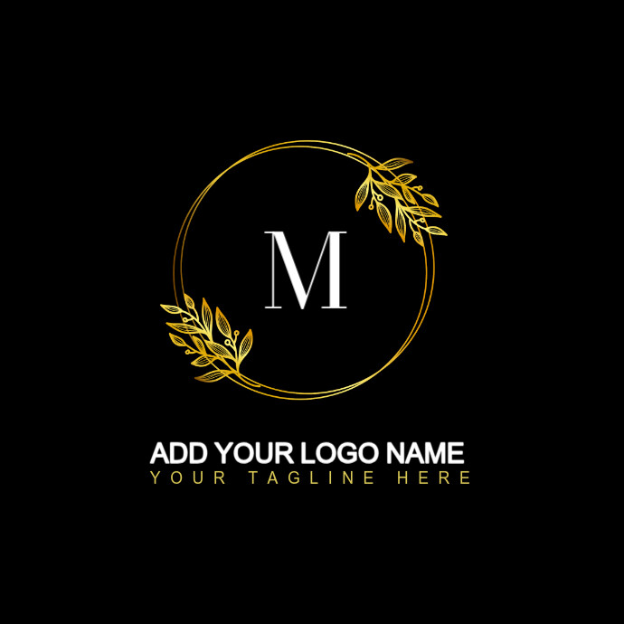 Creative/typography/stamp/m Logo/brand/business/identity/luxury/icon/symbol/floral/logotype/letter M Logótipo template
