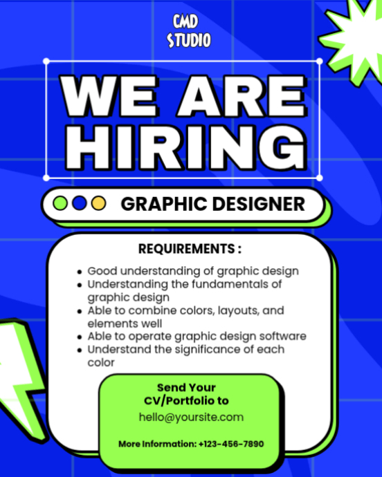 Job Hiring Instagram Portrait Template | PosterMyWall