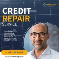 Credit Repair Business Social Media Banner สี่เหลี่ยมจัตุรัส (1:1) template