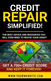credit repair ebook flyer template Sampul Kindle/Buku