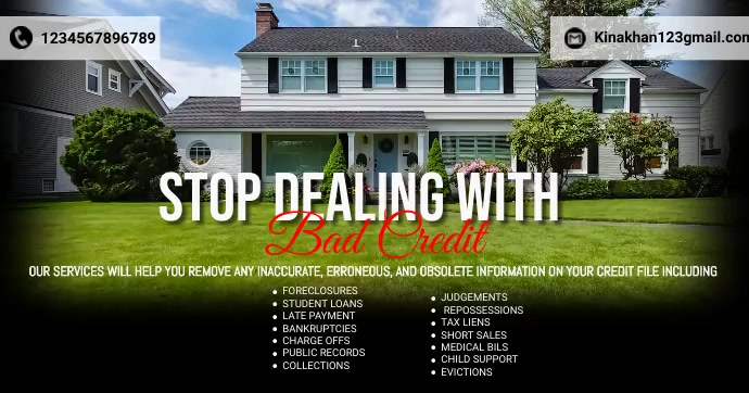 credit repair flyer, professional tax flyers, Facebook Shared Image template