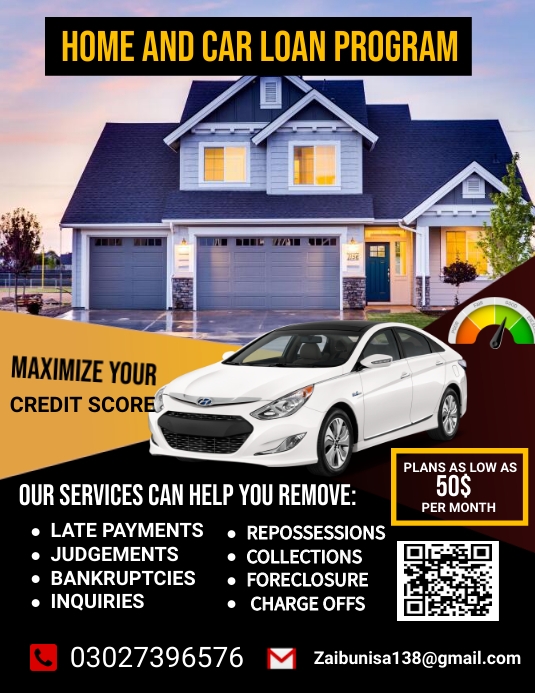 credit repair flyer Pamflet (VSA Brief) template