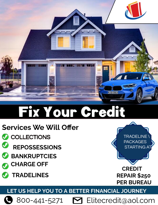 credit repair flyer Template PosterMyWall