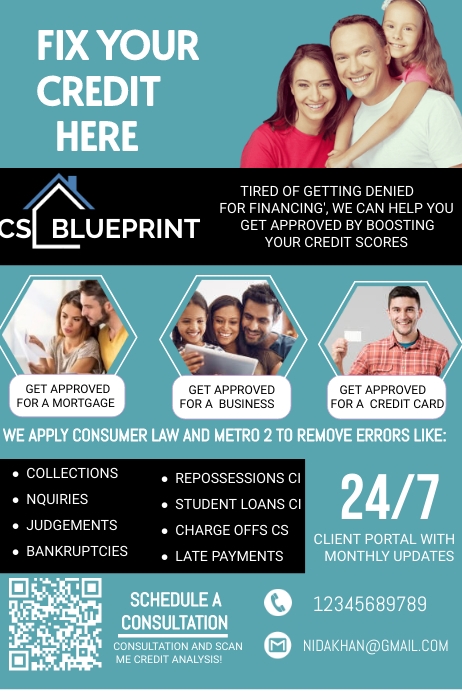 credit repair flyer template Plakat