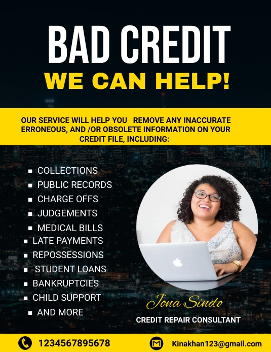 credit repair flyer template Pamflet (Letter AS)