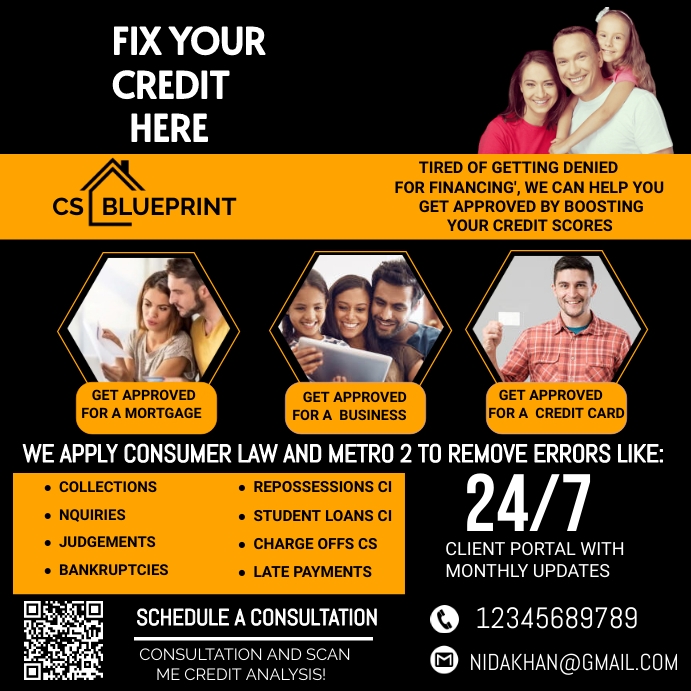 credit repair flyer template Instagram Post