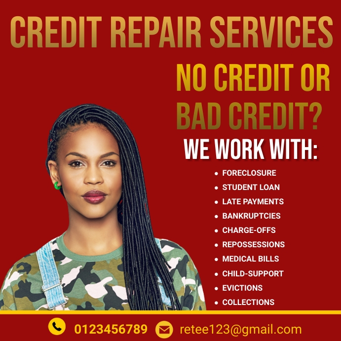 credit repair flyer template Instagram Post