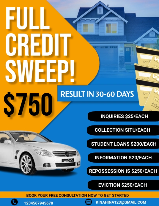 credit repair flyer template Ulotka (US Letter)