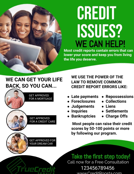 credit repair flyers Volante (Carta US) template