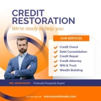 Credit Restoration Flyer template Square (1:1)