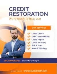 Credit Restoration Flyer template Løbeseddel (US Letter)