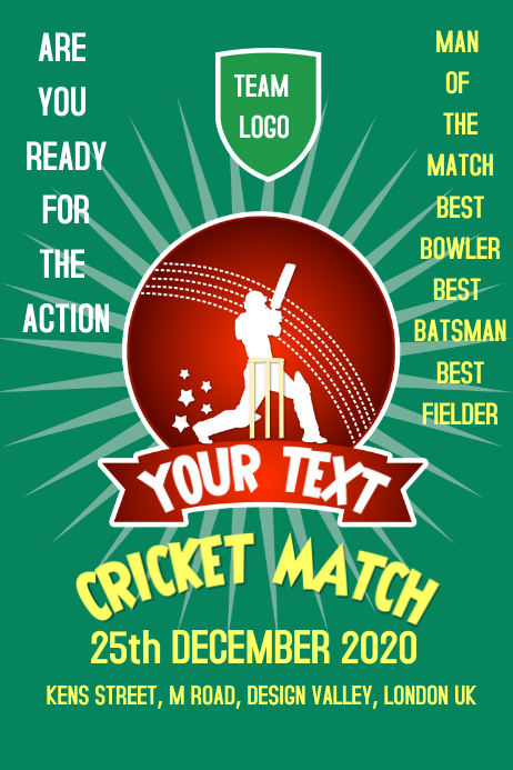 Copy of Cricket, event, flyer, poster | PosterMyWall