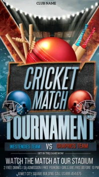 Cricket, Tournament, sports Instagram Story template