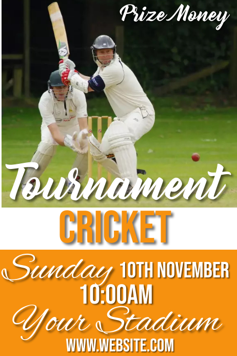 Cricket Turf Rend Poster Sample cricket Template | PosterMyWall