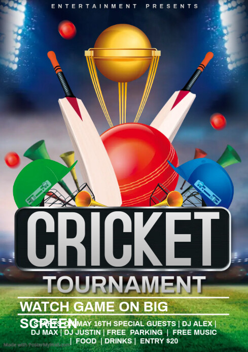 Cricket Turf Rend Poster Sample Copy of cricket | PosterMyWall