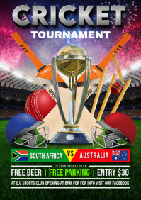 Cricket flyer A2 template