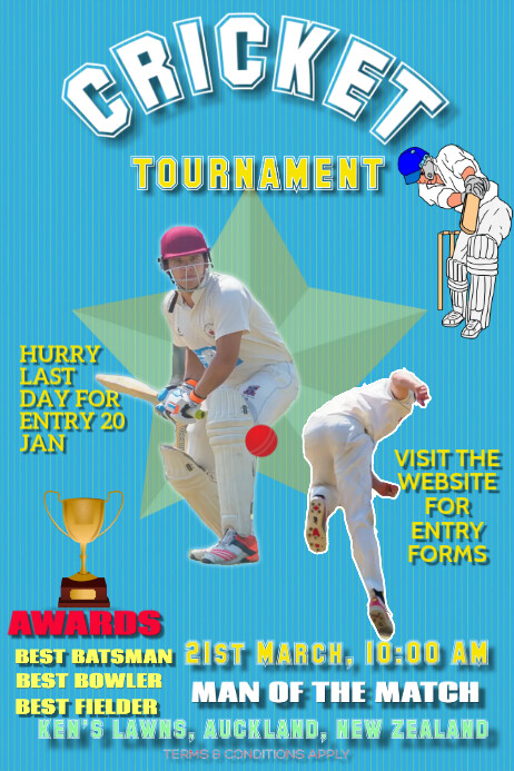 Copy of Cricket Flyer Poster for tournaments | PosterMyWall