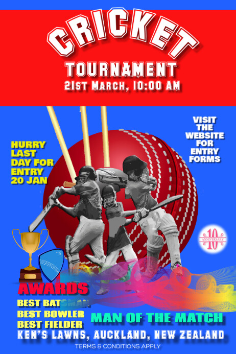 Copy of Cricket Flyer Poster for tournaments | PosterMyWall