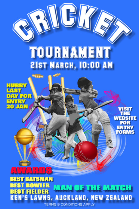 Design Free Cricket Posters In Minutes | PosterMyWall