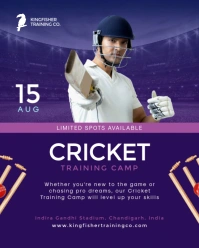 Cricket Flyer Purple Instagram Portrait template